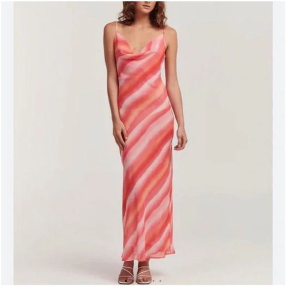 Charlie Holiday Dresses & Skirts - Charlie Holiday Women’s Watercolour Stripe Stone Slip Dress